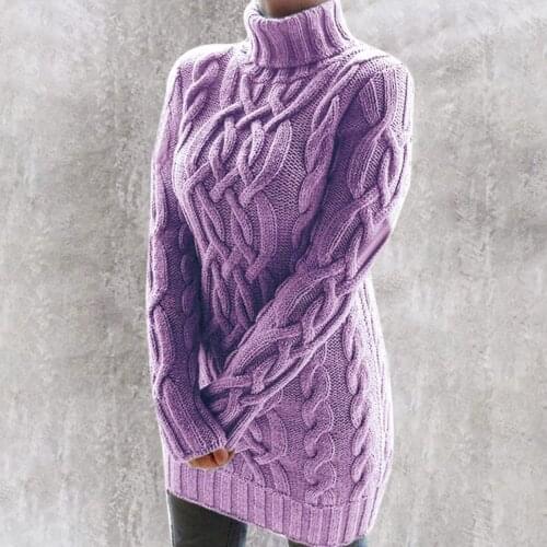 Gray Oversized Turtleneck Sweater Dress Women Warm Autumn and Winter Clothes Knit 5XL Plus Size Pullover Sweaters Mujer 2021