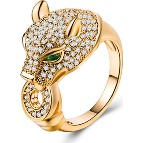 Leopard Head Luxury Rings Wedding Engagement Anniversary Fingers Rings Top Quality Rose Gold Gold Silver Clear CZ Hot Sale