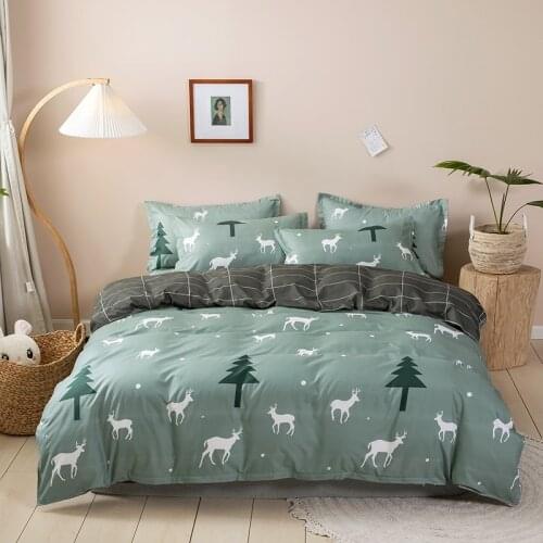 Solstice Polyester Christmas Dark Elk Style Comfortable Bedding Sets Bedclothes Adult Bed Linen Printing Duvet Cover Pillowcase