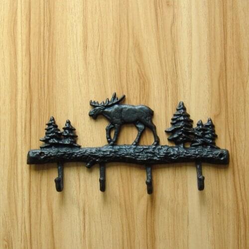 Vintage Metal Reindeer Bag Hook Ornamental Foundry Iron Christmas Tree Wall Hanging Clasp Ironwork Decor Handicraft Accessories