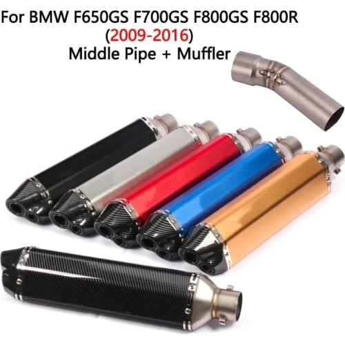 470mm Motorcycle Exhaust System Pipe Exhaust Muffler Middle Connect Link Pipe For F800GS ADV 2013-2017 Slip On For F650GS F700GS