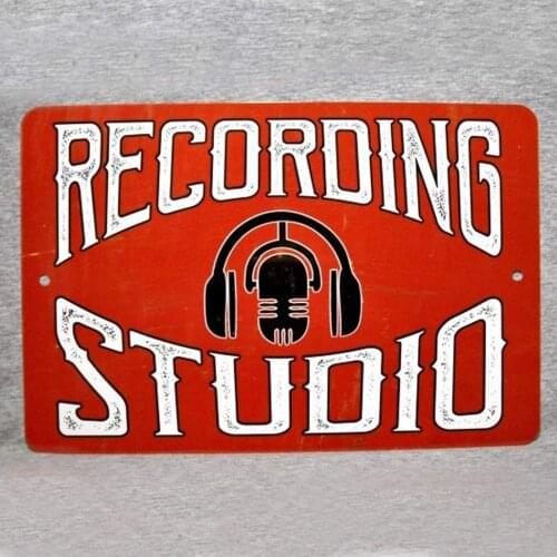 8x12 Recording Studio Tin Sign Vintage Funny Creature Iron Painting Metal Plate Personality Novelty