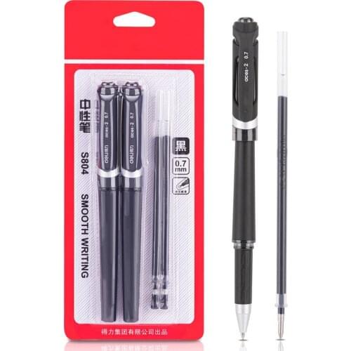 2pcs Classic Black Gel Pen Refills Rod 0.7mm for School Pen Writing Tools ink Refills Stationery Ballpoint pen Office Stationery