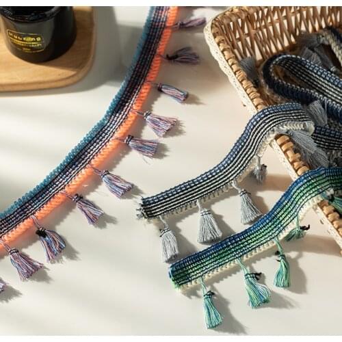 2yard Ethnic ribbons, tassels lace ball pendants, decorative hats, bags, scarves, clothing accessories