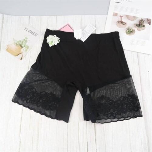 Womens Shorts Plus Large Size High Waist Short Under Skirt Sexy Lace Safety Shorts Boyshort Pants Underwear Safety Pants Female