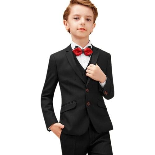 Kids Blazers Boys Suits New Autumn Spring Single Breasted 3Pcs Coats + Vest + Pants for Boys Wedding Wear Children Clothing