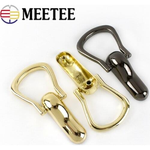 Meetee 4/10Pcs 21mm D Ring Hook Bag Side Clip Metal Screw Buckle DIY Bag Strap Hang Buckles Chain Screws Clasp Accessories BF205