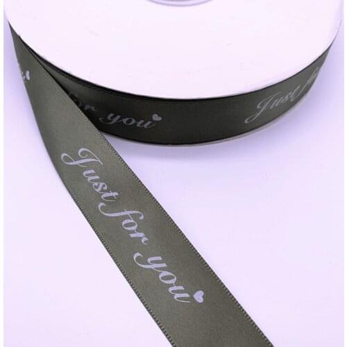 5yards 10 20 25 38mm Printed "just for you" Polyester Ribbons for Wedding Christmas Party Decorations DIY Bow Craft Ribbons #12