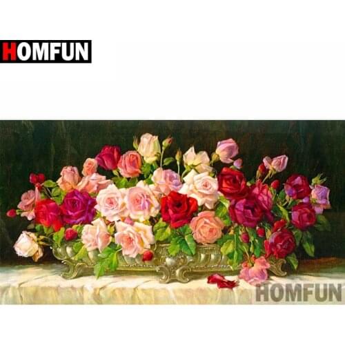 HOMFUN Full Square/Round Drill 5D DIY Diamond Painting "Flower landscape" 3D Embroidery Cross Stitch 5D Home Decor Gift A17106