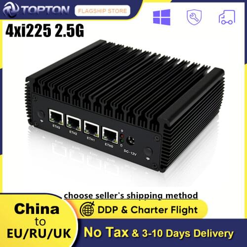 Fanless Soft Router Intel Celeron J4125 Quad Core Mini PC 4 Intel Gigabit LAN HD-MI VGA pfSense Switch VPN Firewall ESXI AES-NI
