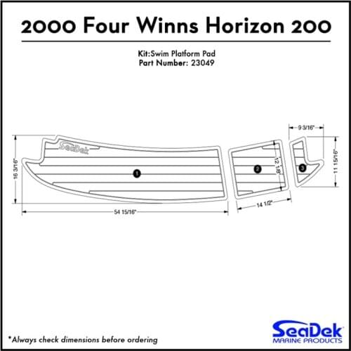 2000 Four Winns Horizon 200 Swim Platform Pad Boat EVA Teak Decking 1/4" 6mm