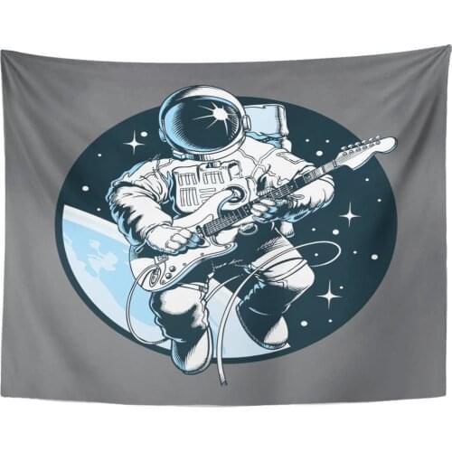 Tapestry Galaxy Astronaut Playing Electric Guitar in Space Tourist Rock Star Tapestries Wall Hanging for Living Room Bedroom Dor
