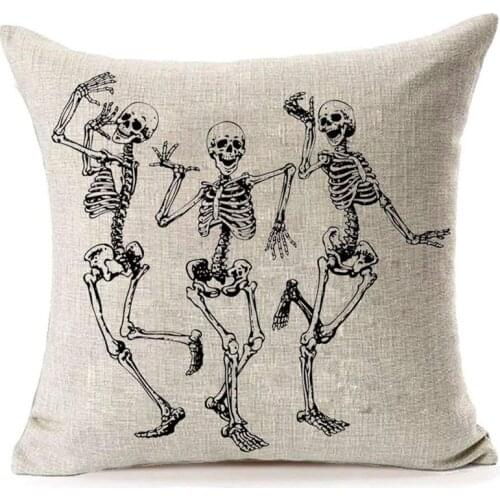 Halloween Skull Pillow Covers,Home Decor Halloween Gifts Linen Sofa Throw Pillow Case Cushion Cover 18inch x 18inch