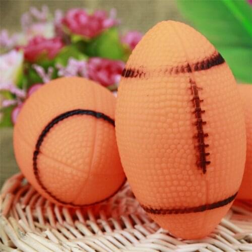 Pet Dogs Toys Sounding Chewing Squeaky Toy for Dogs Puppies Football Soccer Dogs Ball Training Rugby 1pc