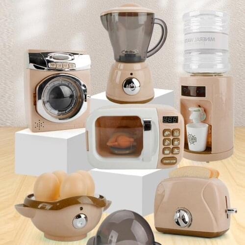 Simulation Mini Furniture Kids Washing Machine Steamer Water Dispenser Kitchen Tool Set Gift Early Education Cognition Toy