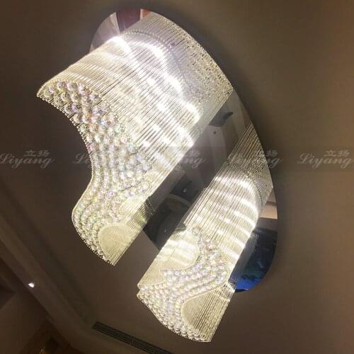 Customized Deluxe Living Room Light Oval Crystal Light Hall Hotel Lobby Light Club Jewelry Store Ceiling Light