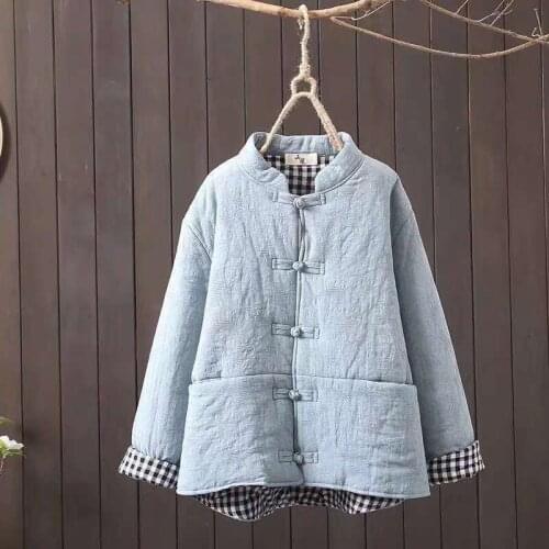 Chinese Clothing for Women Cotton Warm Coat Hanfu Female Retro Jacket Tang Suit Oriental Quilted Cheongsam