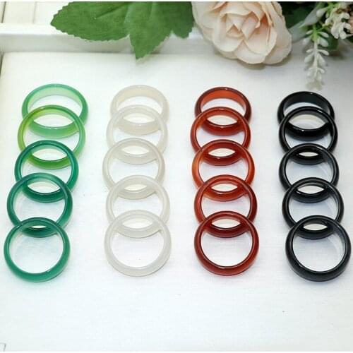 6mm ring face lucky classic ring gift couple ring natural stone men and women handmade brand jewelry natural