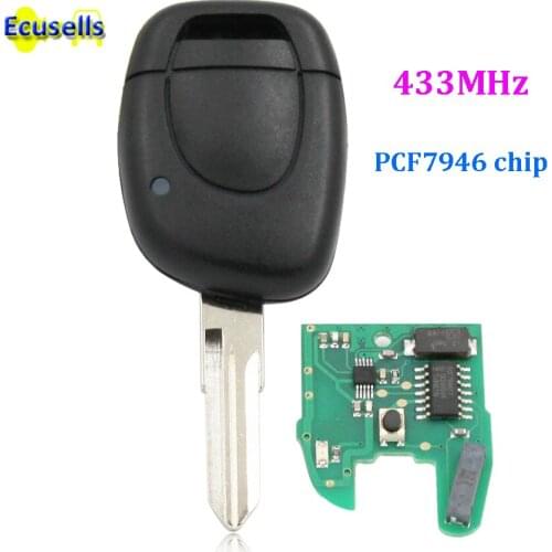 Best quality 1 Button for Clio II Clio Symbol Kangoo Remote Key 433MHz PCF7946 id46 Chip Car key VAC102 uncut blade