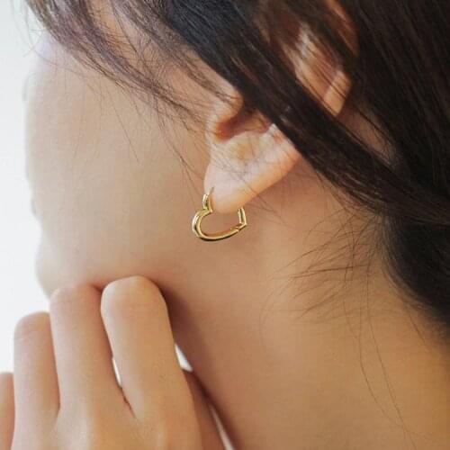 Love Heart Earrings For Women Gold And Silver Color Small Sweet Korean Stud Earring Ladies Charms Ear Ring Jewelry Gifts