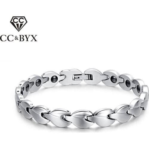 CC Health Care Bracelets For Women And Men Stainless Steel Magnet Bangles Drop Shipping Resist Fatigue Bracelet BR-007