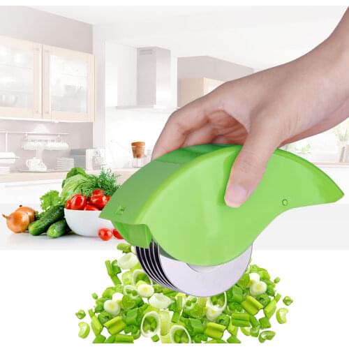 Multi-function Roller Cutting Garlic Onion Cutter Manual Hand Scallion Cutter Slicers 6Blade Kitchen Vegetable Chop Kitchen Tool