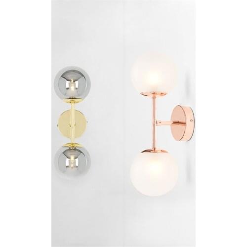 Nordic Dumbbell Shade Glass Wall Lamps Post Modern Magic Bean Bedroom Bedside Sconces Wall Lights Home Aisle Corridor Lighting