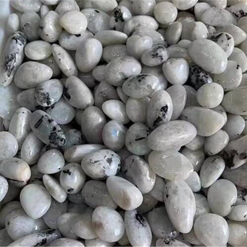 Natural polished quartz palm white moonstone tumbled crystals healing stones for home decoration