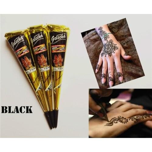 New Henna Tattoo Paste Black brown red white Henna Cones Indian For Temporary Tattoo Sticker Body Paint Art Cream Cone