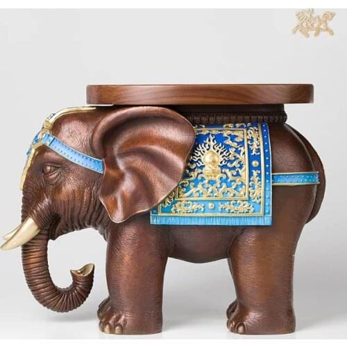 Full Copper Made Jixiang Shoe Bench Home Crafts Elephant Ornaments Living Room Ornaments