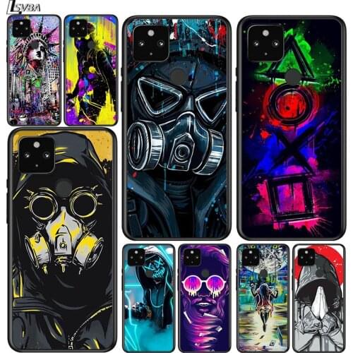 DJ Man Antigas mask Shockproof Cover for Google Pixel 5 5A 4 4A XL 5G Black Phone Case Shell Soft Fundas Coque Capa