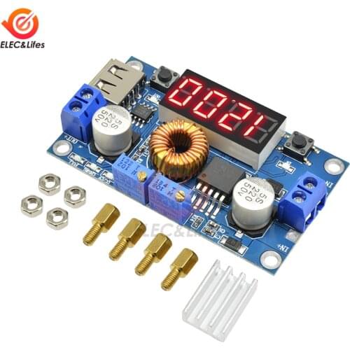 DC-DC Adjustable Digital Buck Power Converter Module 5A CC CV USB Lithium Battery Step down Charging Board led Voltmeter Ammeter
