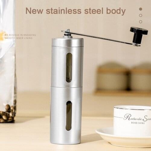 Stainless Steel Manual Coffee Grinder Portable Hand High Quality Grinder Grind Machine Mill With Double Bearing Positioning