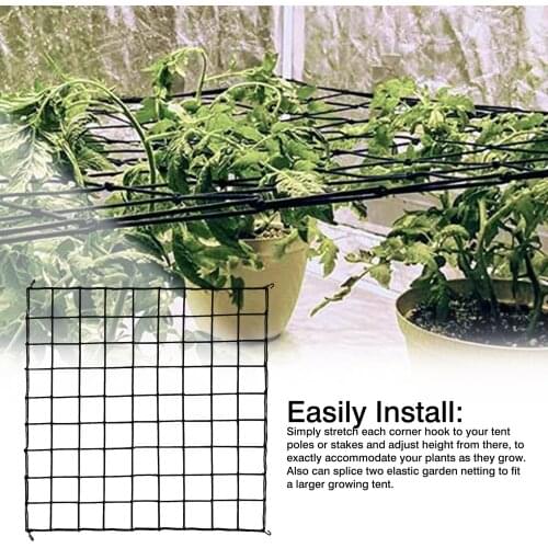 Garden Grow Net Elastic Sturdy Planting Tent Grow Tent Trellis Net Garden Polyester Heavy-Duty Plant Square Soft Mesh For Plant