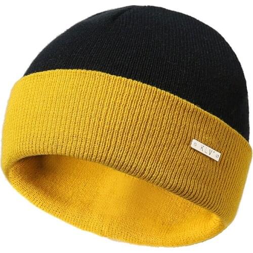 Men Women Color Matching Hip-hop Skullies Knit Hats Personalized Beanie Knitted Winter Hat Unisex Warm Soft Bonnet Hats Ski Caps
