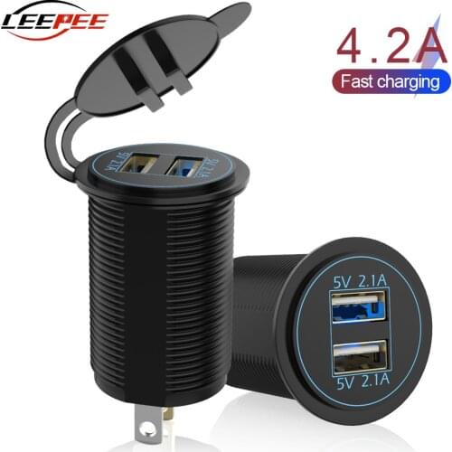 12V 24V USB Quick Chargers Circuit Splitter LED Socket Outlet Accessories for Car Auto Marine Ship Motorcycle Truck Caravan Van