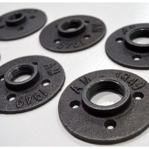 Vintage American Country Industrial Loft Bathroom Curtain Accessories Water Pipe Shelf Bookshelf Flange Support Stand Holder