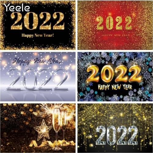 Yeele 2022 Happy New Year Glitters Balloon Photography Backdrop Photographic Decoration Backgrounds For Photo Studio