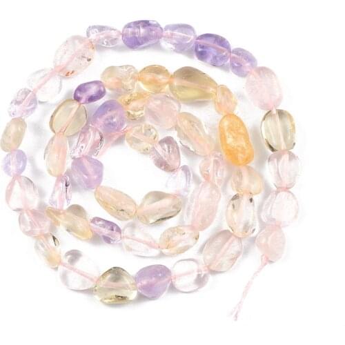 YHBZRET purple Pink yellow 3 colors Natural crystal Stone Irregular Gravel spacers Loose beads for Jewelry making bracelets DIY