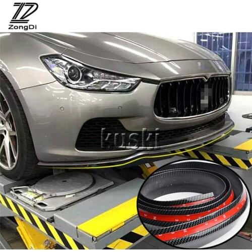 ZD 2.5m Car Front Chin Spoiler Carbon Stickers For Nissan qashqai Citroen c4 c5 c3 Chevrolet cruze aveo Peugeot 307 accessories