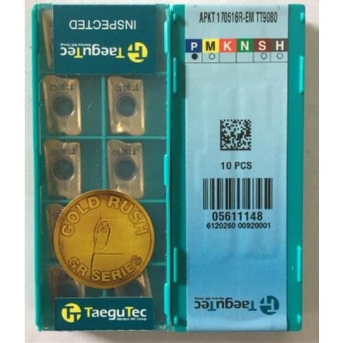 10PCS APKT170516R EM TT9080 TAEGUTEC Blade Carbide Insert Turning Tool