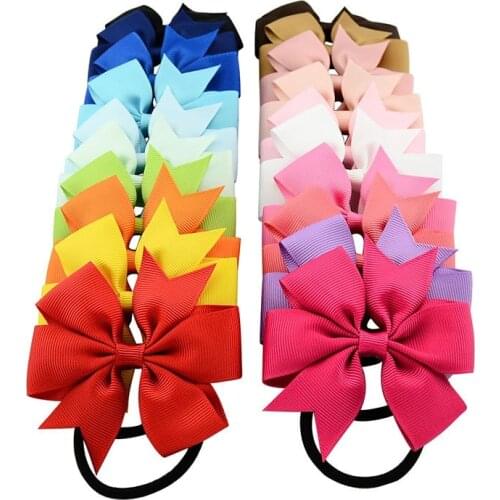 10PCS/lot Ribbon Bow Tie Hair Accessories Solid Bow Knot Boutique Head Rope For Women Kids Girls Fashion Headband Head Wear