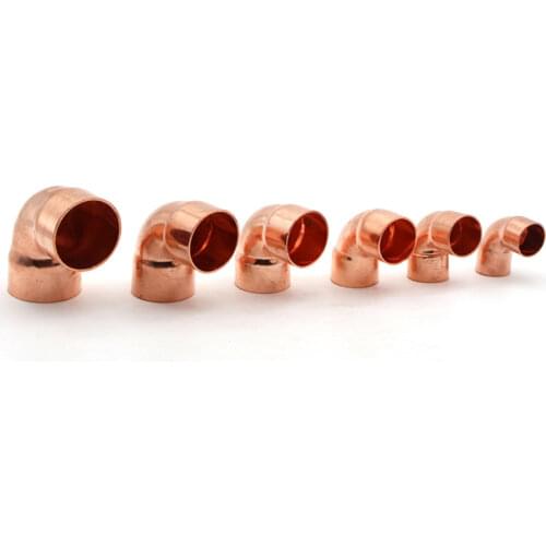 28.6 32 35 38 42mm ID 99.9% Copper End Feed Solder 90 Degree Elbow Plumbing Fitting Coupler For Air Condition