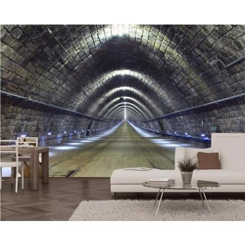 Custom Wallpaper Stick 3D Wallpaper Cool 3d Elastic 3d Wallpaper Space Temporary Tunnel Restaurant Wall Background
