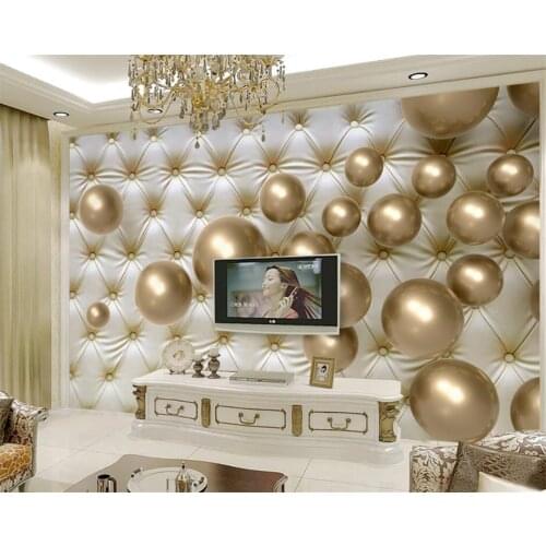 Beibehang Custom mural wallpaper fashion 3d stereo metal spherical soft bag modern TV background wall 3d wallpaper painting