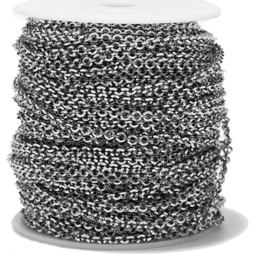 4MM Gold/silver tone Stainless Steel Cable round Chains Necklace Bracelet Jewelry Making