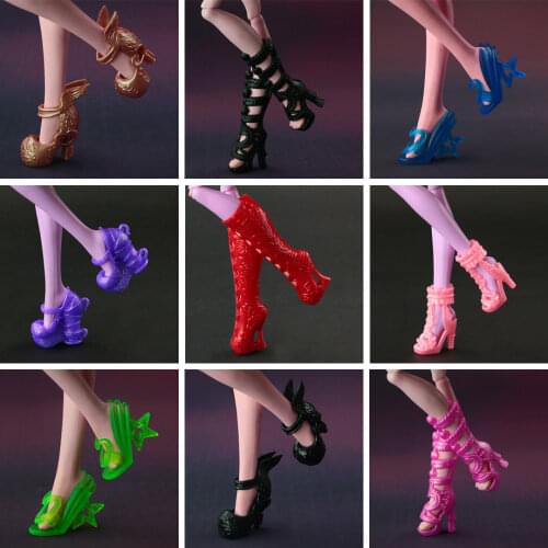 5 pairs / lot New Fashion Shoes for Monster High Doll High quality long boots Free Shipping