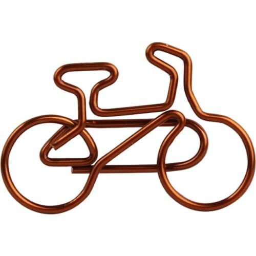 5pcs/lot Brown Bicycle Shape Paper Clip Metal Paper Clip Bookmark Cute Photos Tickets Notes Letter Paper Clip Stationery Supply