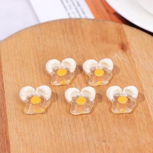 5pcs/lot 1:12 Scale Dollhouse Miniature Mini Broken Egg Model DIY Kitchen Egg Food Diy Resin Toys Accessories