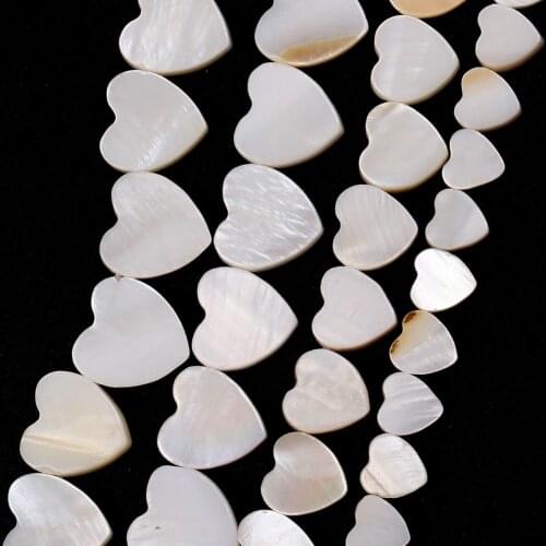 6/8/10mm Natural Mother of Pearl Shell Heart Love Charms Beads for jewelry Making Diy Bracelet Necklace